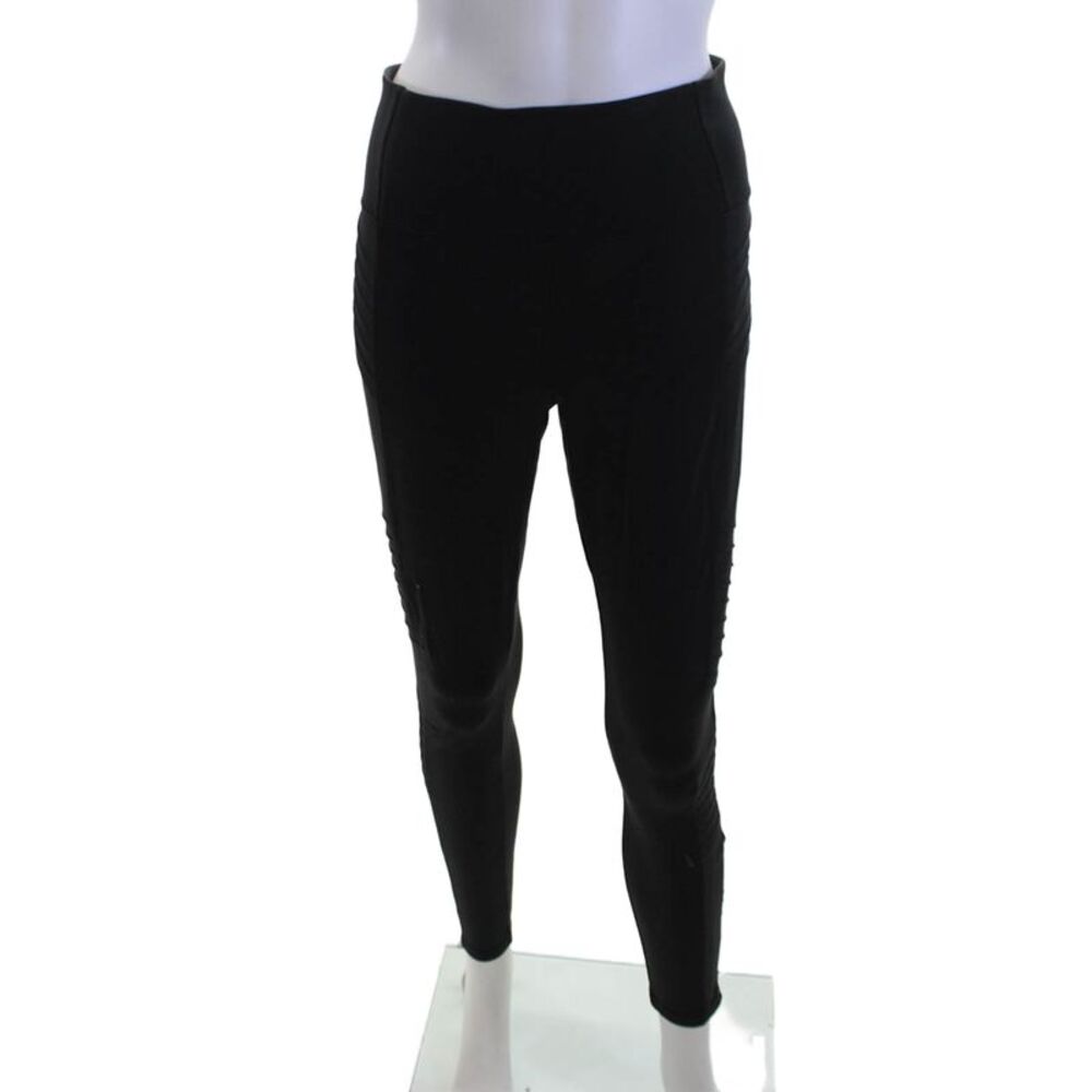 Athleta Women Ankle Jeggings Black Biker Nylon/Spandex Size M